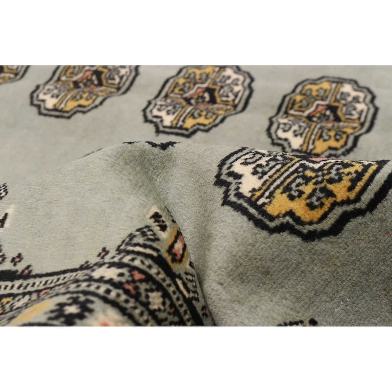 Finest Peshawar Bokhara Green Rug 5'9" x 8'2" - 5'9 x 8'2