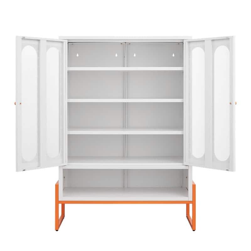 5.9" Modern Shoe Cabinet with Double-Sided Mesh Doors, Adjustable Partitions