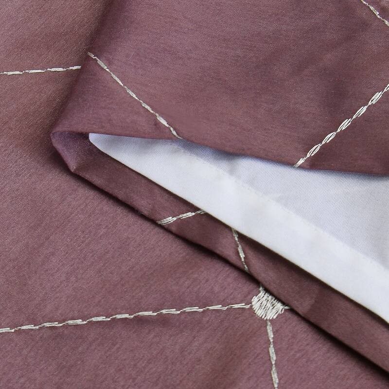 Serenta Doris Diamond Embroidery Light Reducing Faux Silk Curtain