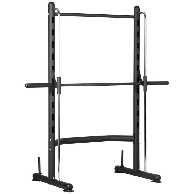 Soozier Adjustable Squat Rack with Pull Up Bar, Barbell and Weight Rack, Barbell Stand Weight Lifting Equipment Power Rack