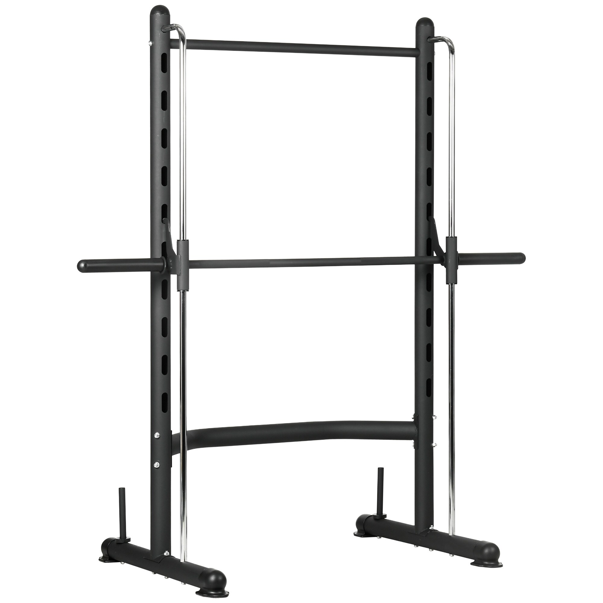 Soozier Adjustable Squat Rack with Pull Up Bar Barbell and Weight Rack Barbell Stand Weight Lifting Equipment Power Rack Black