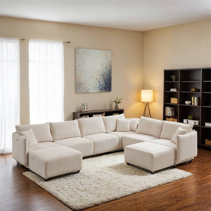 Multi-Module Combination Sofa,Corduroy Combination Sofa,Two Sets