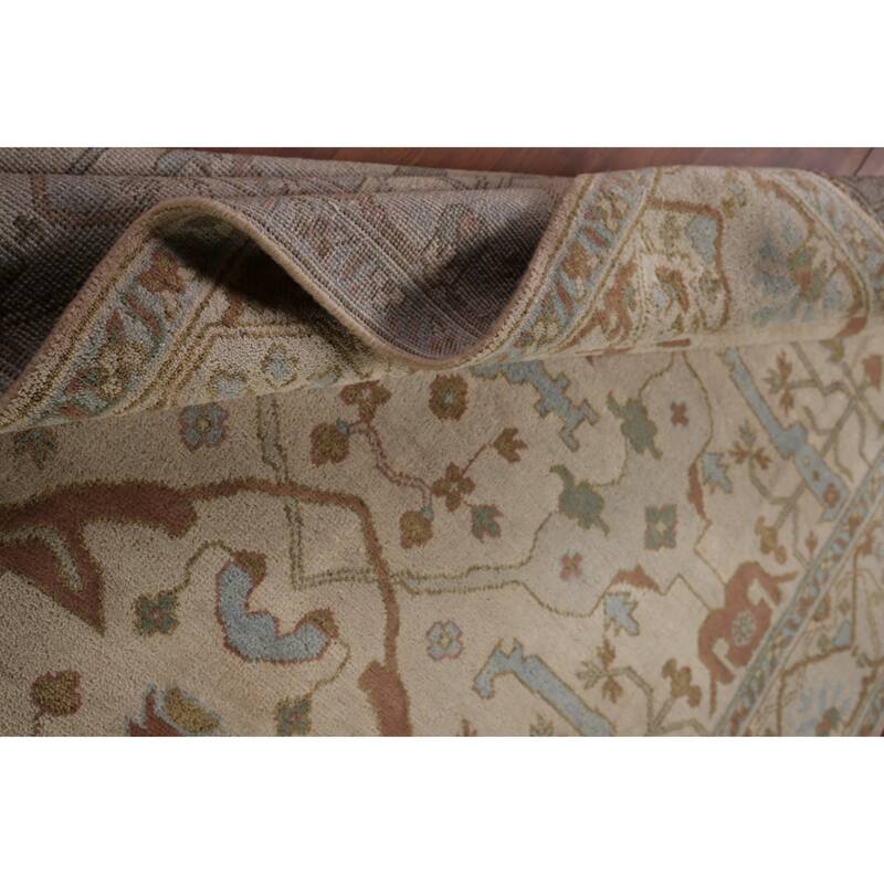 Earth Tone Oushak Indian Area Rug Handmade Oriental Wool Carpet - 7'11"x 10'0"