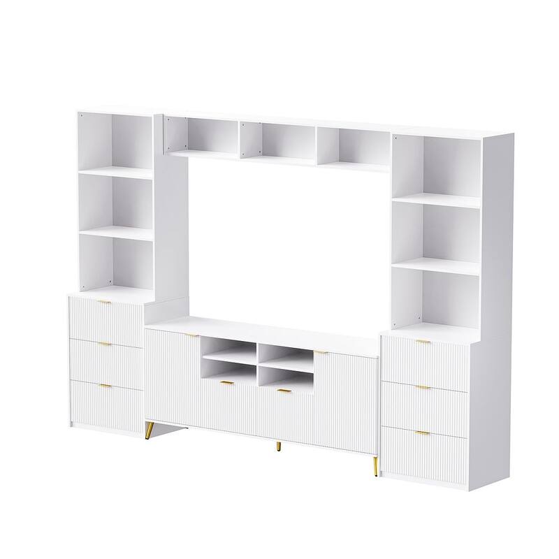 Modern 4-Piece Entertainment Wall Unit for TVs Up to 70"