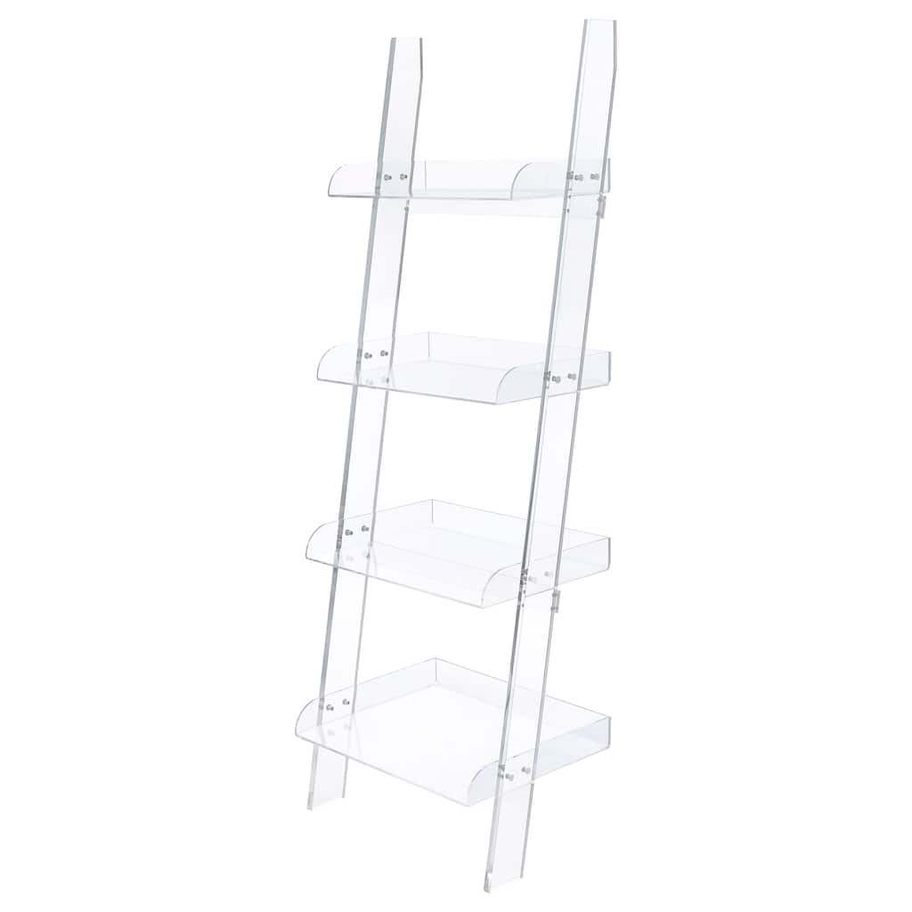 Amaturo 72-inch 4-shelf Acrylic Ladder Bookshelf Clear - 24.50" x 18.00" x 72.25"