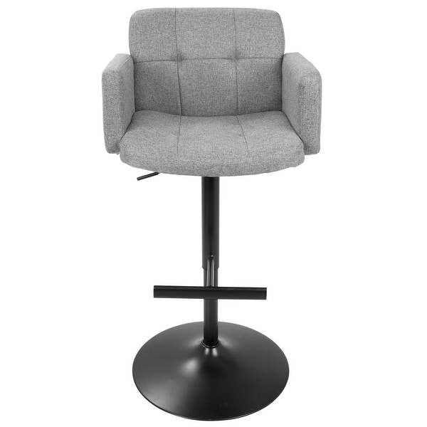 slide 2 of 8, Strick & Bolton Lambert Grey Fabric and Black Metal Adjustable Bar Stool Grey