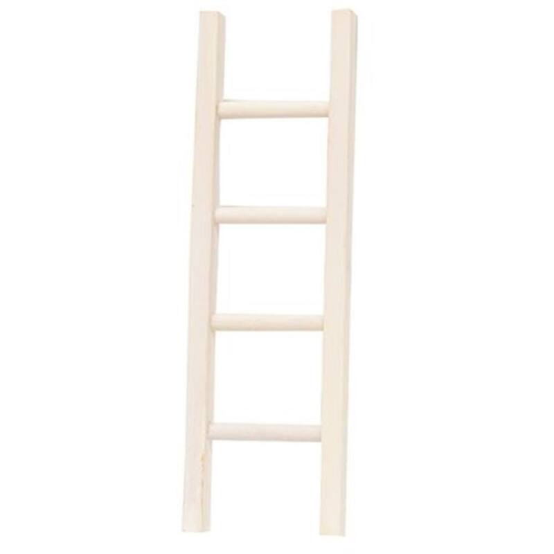 12-Inch Decorative Wooden Ladders in White, Brown and Natural Wood Finish for Home Decor - 3.50”L x 0.50”W x 12”H