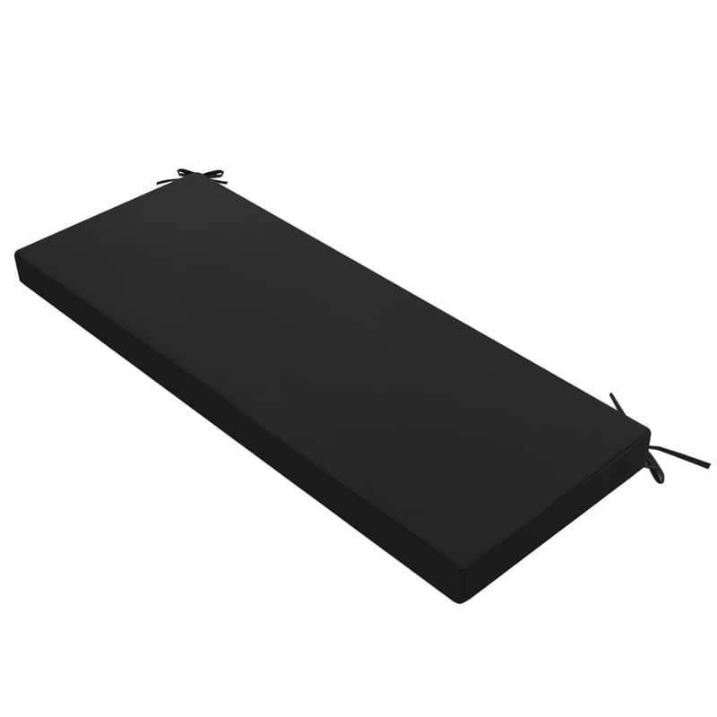 48"x18" Outdoor Bench Cushion – Waterproof, Black, 3" Thick - 48x18x3 Inch