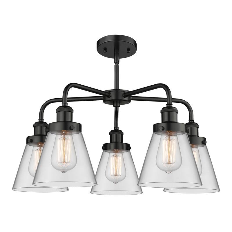 Innovations Lighting Cone - 5 Light 24" Stem Hung Chandelier