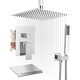 preview thumbnail 7 of 23, Ceiling Mount Tub Shower System With Rough-in Valve Complete Shower Faucet With Handheld And 12 Inch Shower Head Combo Kit Set Chrome