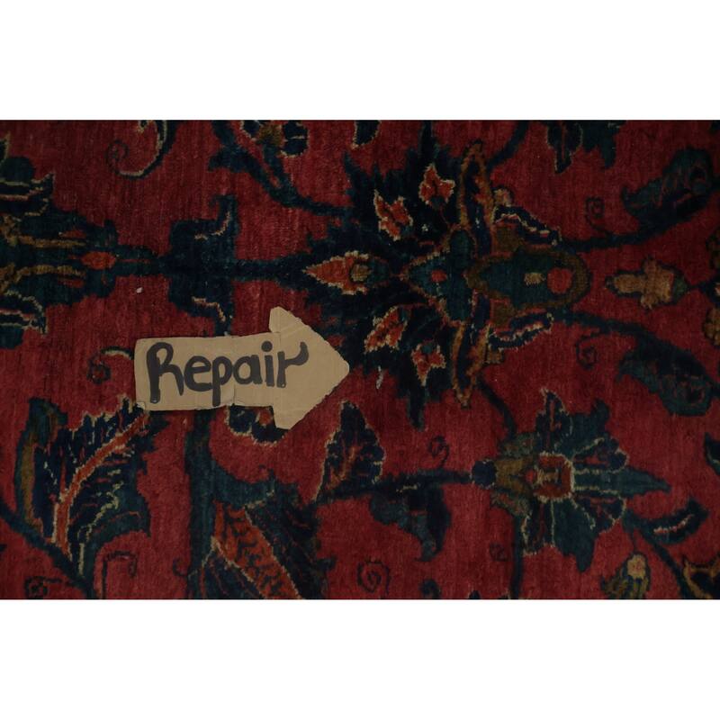Hand Knotted Oriental 100% Wool Carpet Traditional Floral Pink Bidjar Area Rug - 9' 11'' X 7' 9''