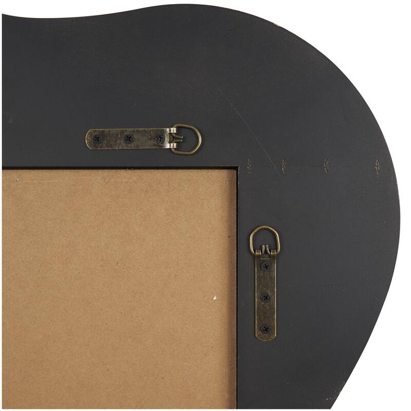 Wooden Room Wall Mirror with Wide Wavy Frame - Brown - Roche River Decor