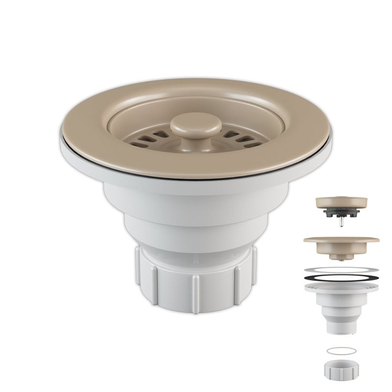 Lexicon Kitchen Sink Basket Strainer 3-1/2" Beige Finish