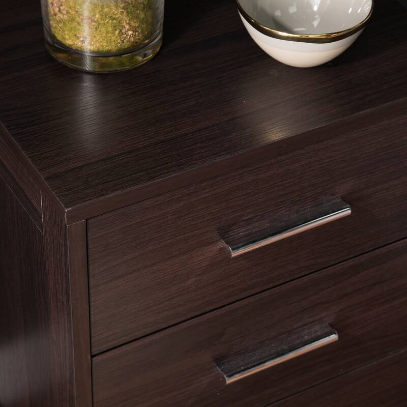 Sleek Modern Nightstand with Ample Drawer Storage