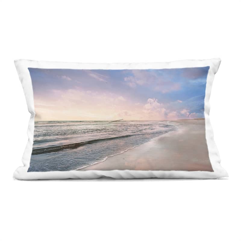 Stupell Receding Beach Shore Decorative Printed Throw Pillow Design by Natalie Carpentieri - Accent - Polyester - Blue - Single