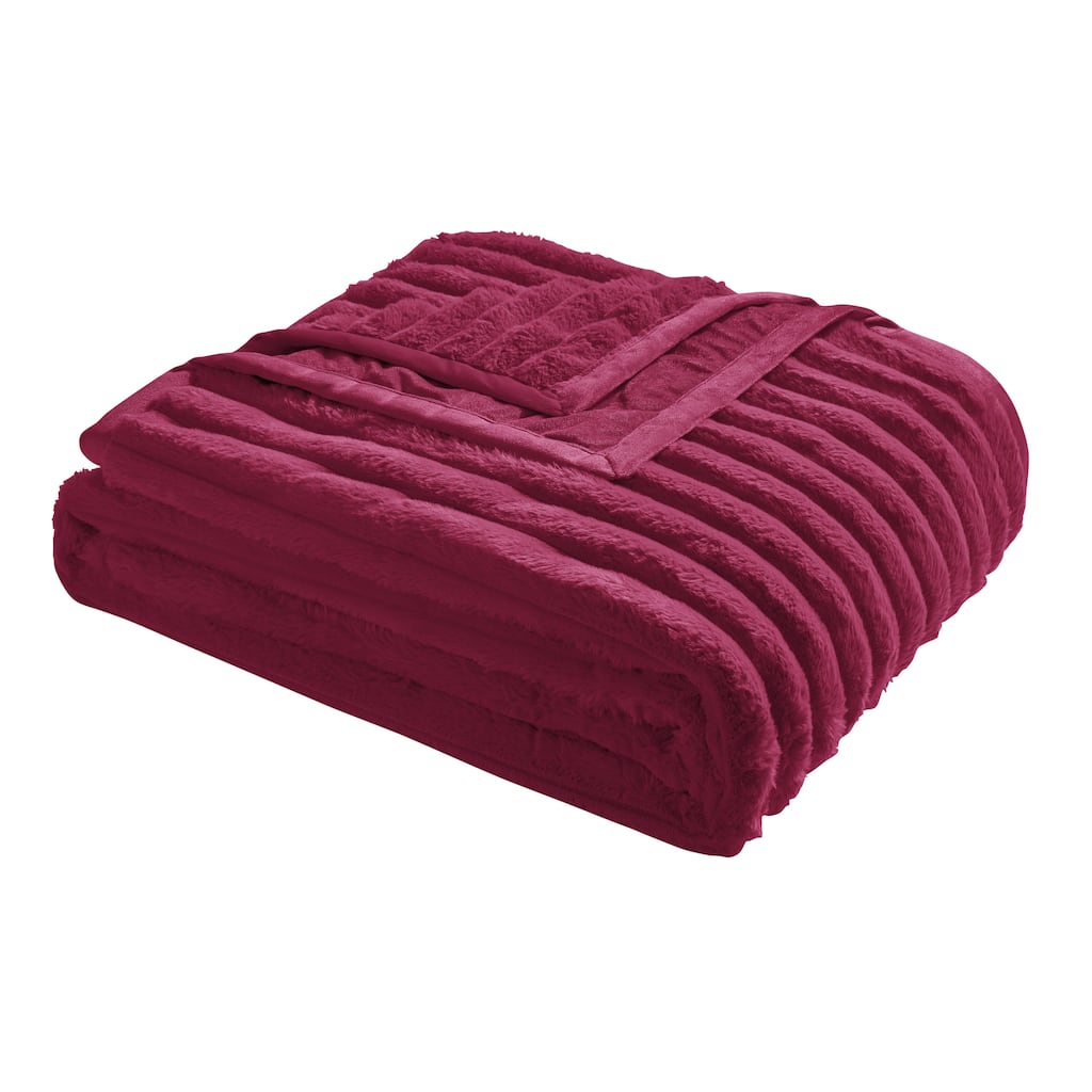 Empyrean Faux Mink Blanket Queen/King Berry