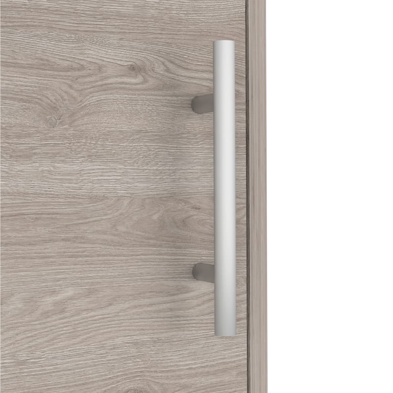 FM Furniture Bristol Nightstand with Cabinet and Open Shelf