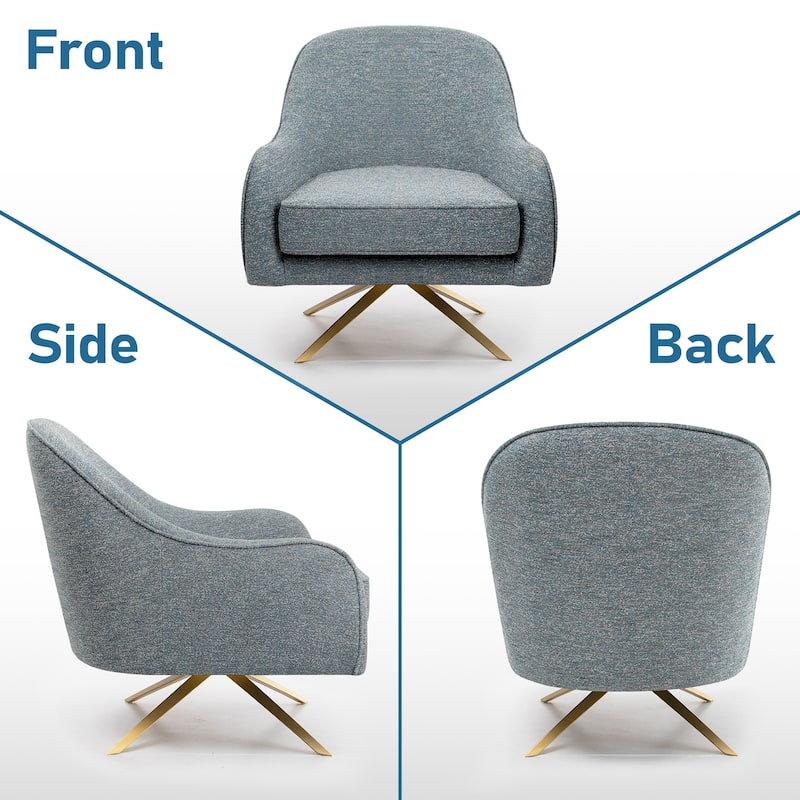 VredHom Modern Swivel Accent Chair with Stainless Steel Legs