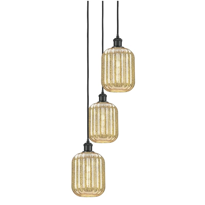 Innovations Lighting 113B-3P-36-14 Preston Pendant Preston 3 Light 14" - Matte Black / Mercury