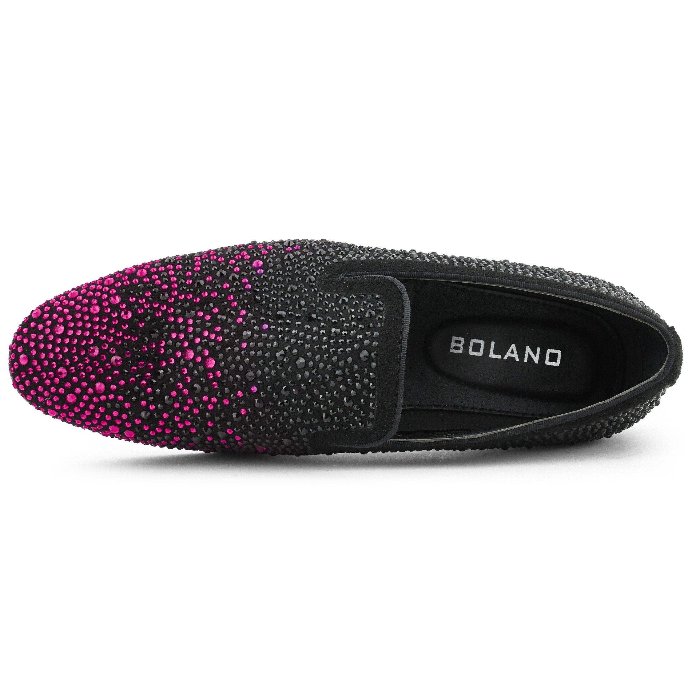 Bolano Mens Rhinestone Dress Shoes Formal Tuxedo Slip On Designer Smoking Loafer