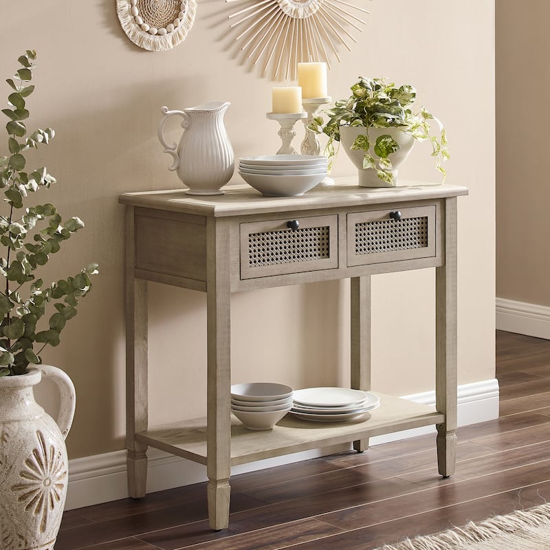 Art Leon Antique 2-drawer Entryway Console Sofa Table - Wood