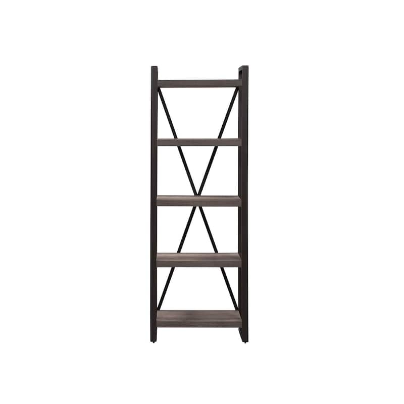 Tanners Creek Greystone Tall Pier Unit 5 Shelves Wood and Metal 77"