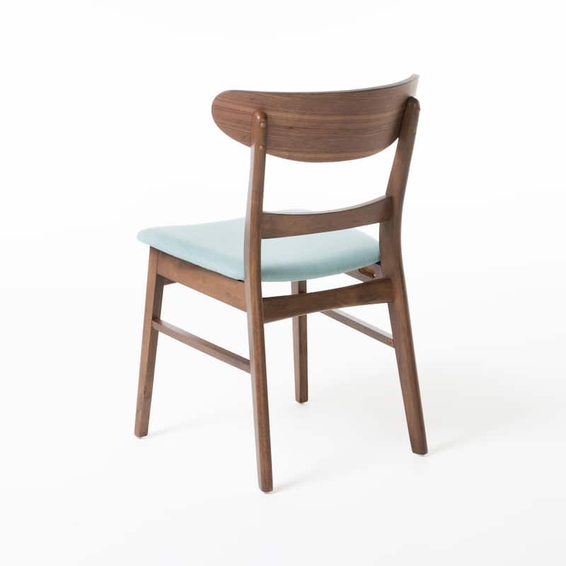 Modern Set of 2 Dining Chairs with Backrest Upholstered Seat, Rubberwood Legs, for Dining Room Living Room and Bedroom