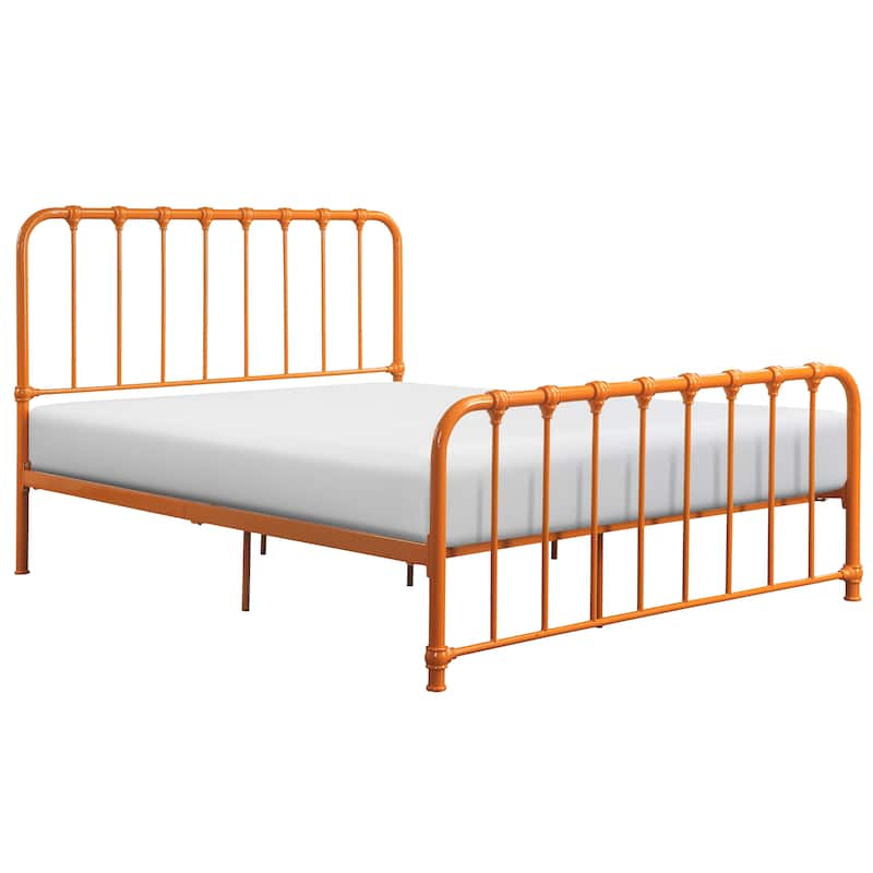 Nisky Platform Metal Bed - Orange - Queen