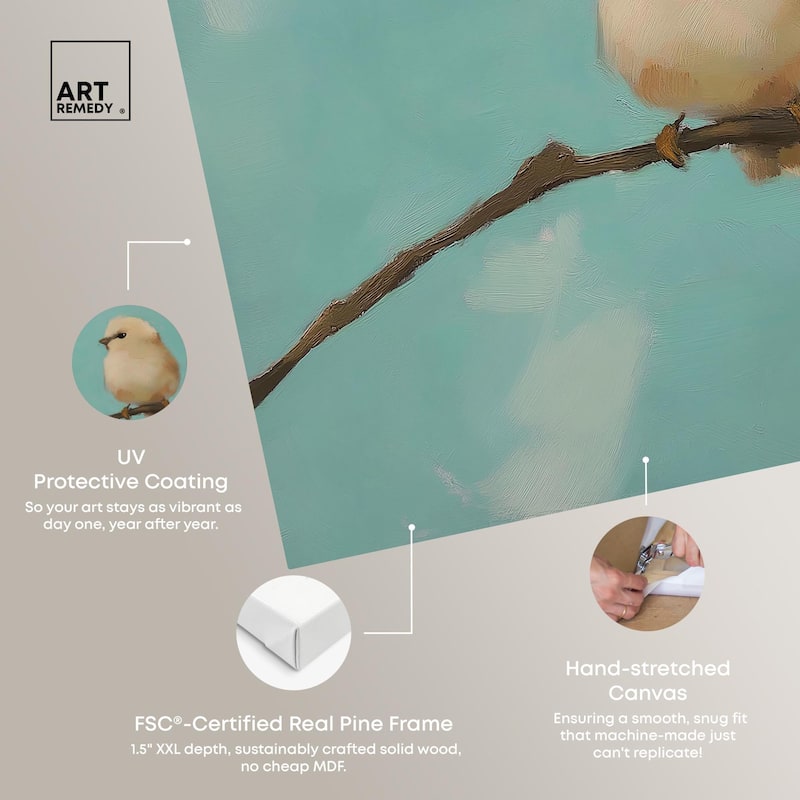 Azure Avian Canvas by Art Remedy, Gallery Wrapped