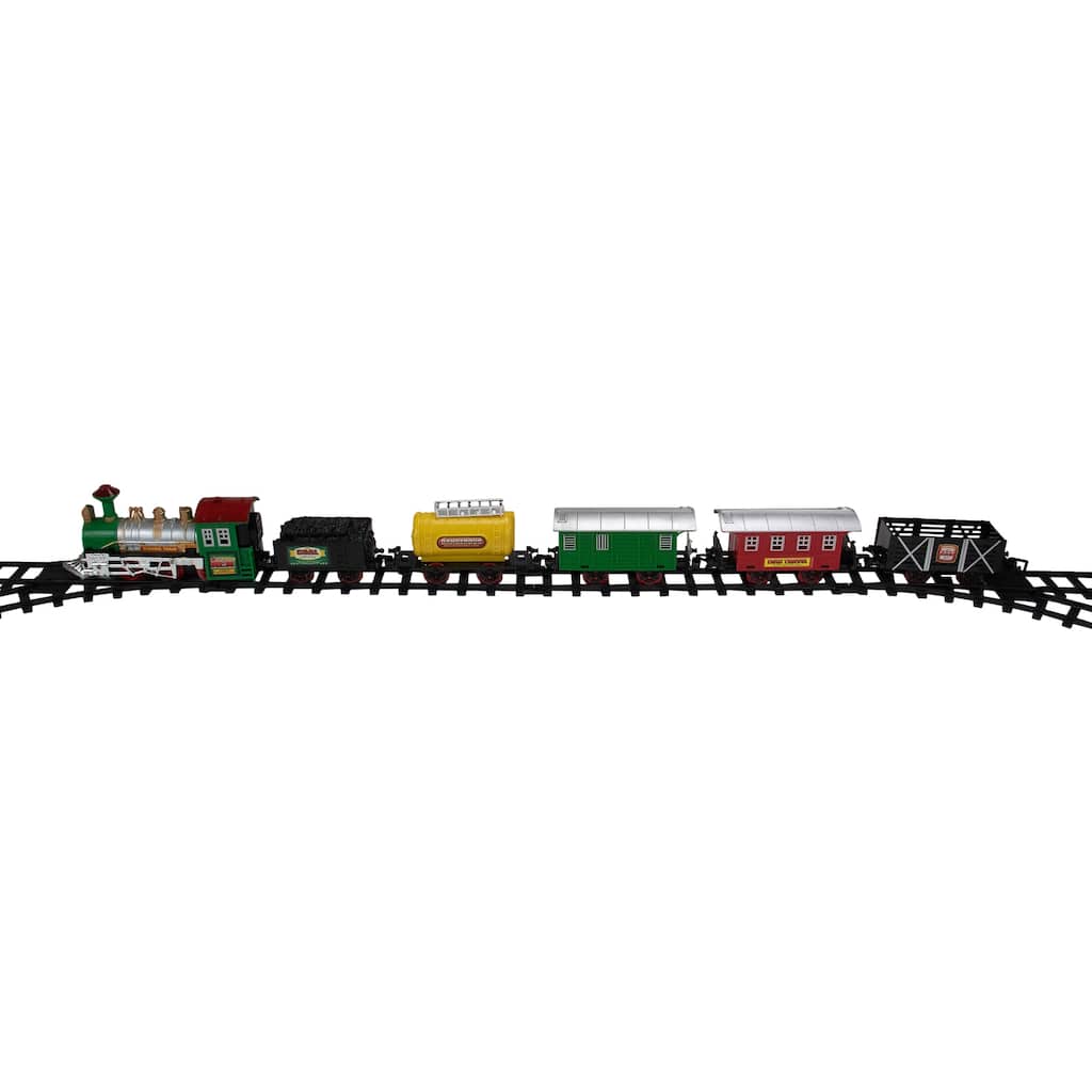 18-Piece Battery Operated Lighted Animated Model Train Set with Sound