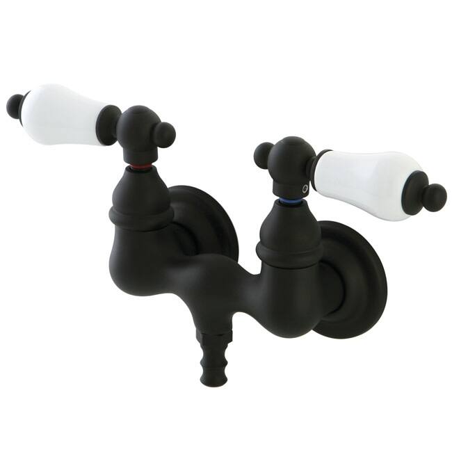 Kingston Brass Vintage Wall Mounted Clawfoot Tub Filler with Porcelain - Oil Rubbed Bronze