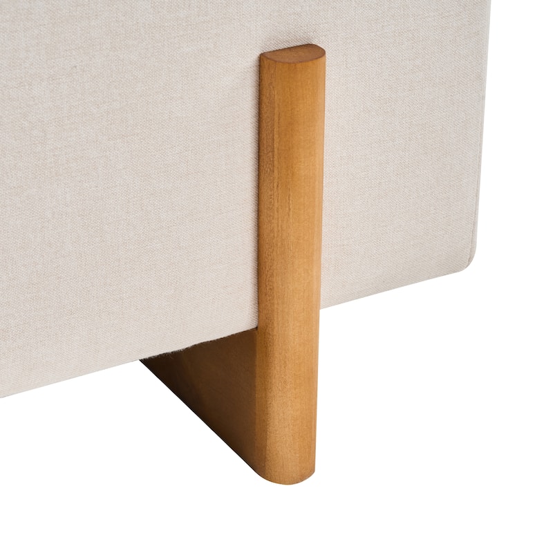 Christopher Knight Home -Luno 39.76" Modern Upholstered Hidden Storage Bench with Lift-Top Lid & Solid Wood Legs