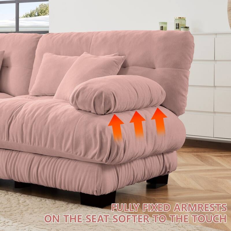 Modern Chenille U-shaped Modular Free Combination Sectional Sofa with 2 Ottomans