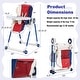 preview thumbnail 4 of 7, Baby High Chair Foldable Feeding Chair w/ 4 Lockable Wheels