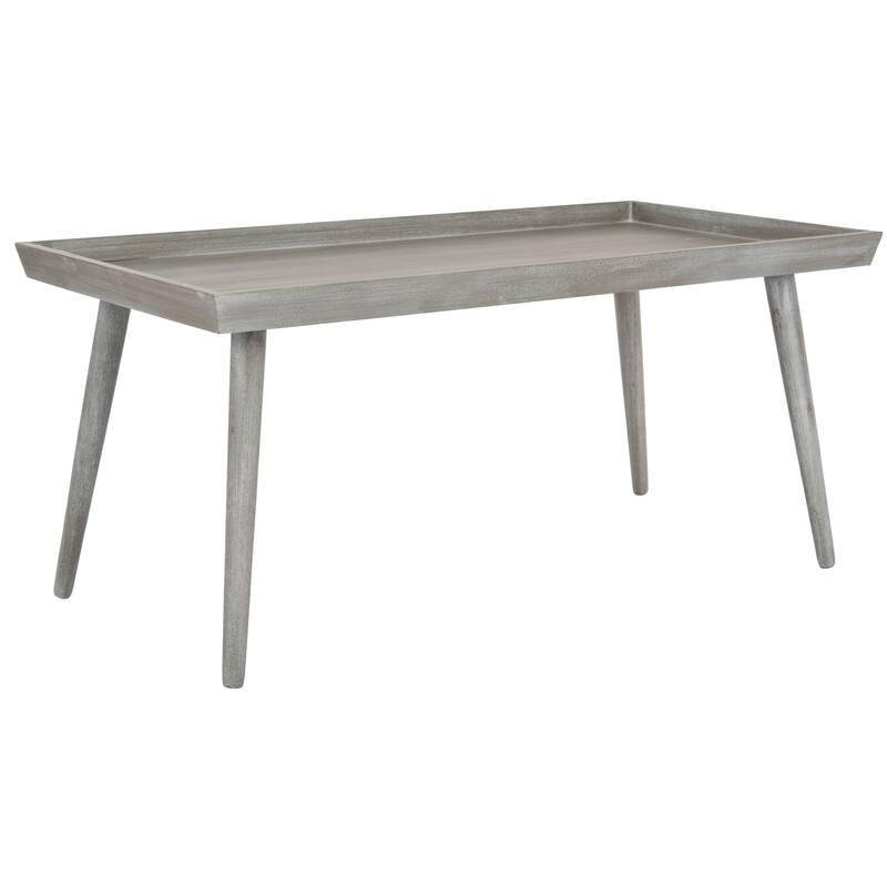 SAFAVIEH Parlee Antique White Coffee Table with Tray - 41.8" x 21.8" x 19" - 42"W x 22"D x 19"H