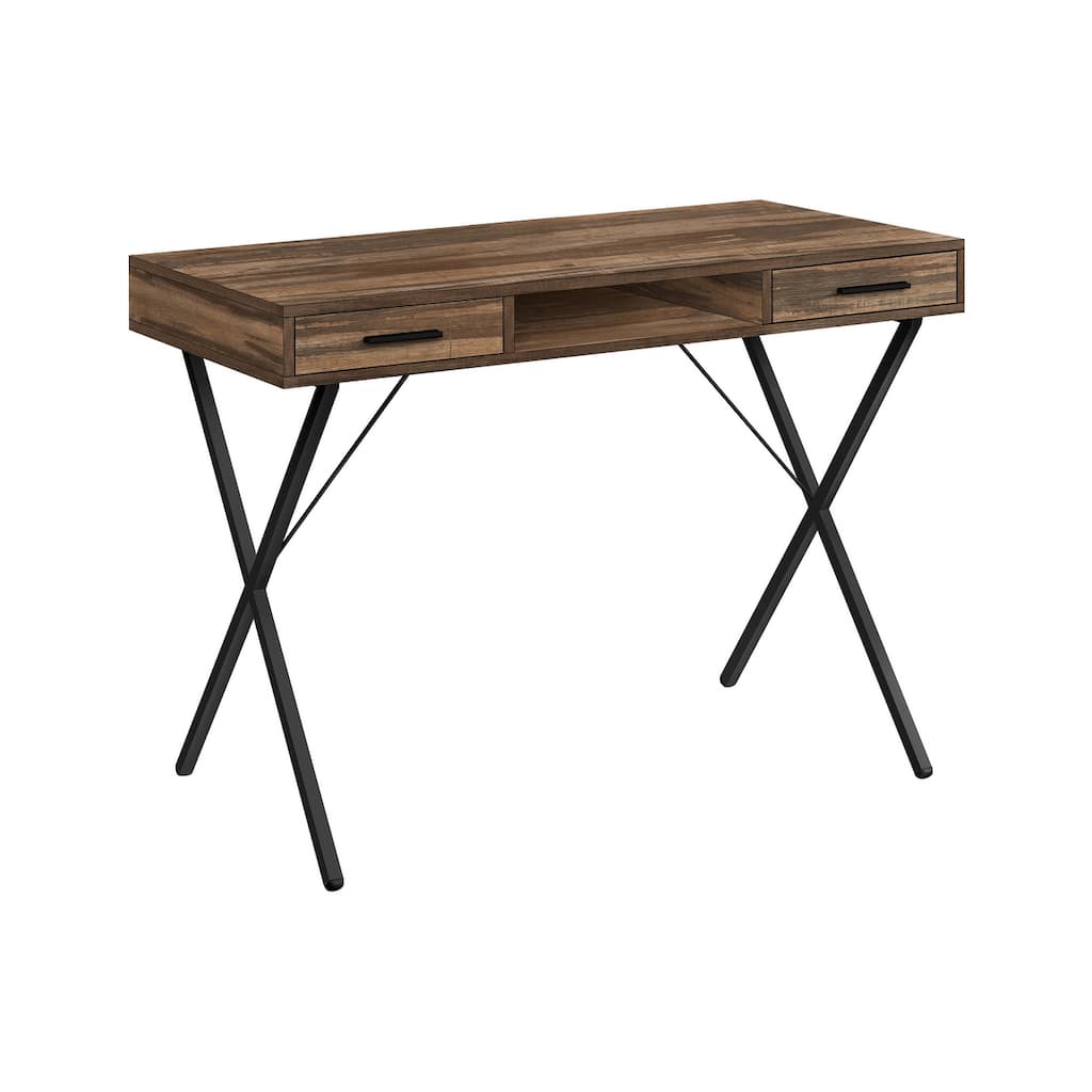 Computer Desk, Home Office, Laptop, Left, Right Set-up, Storage Drawers, 42"l, Work, Brown Laminate