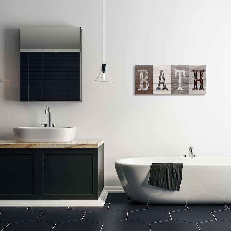 Stupell Rustic Bath Letters Canvas Wall Art Design By Susan Arnot