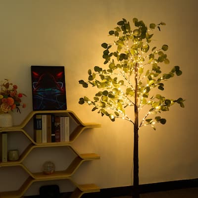 6FT Lighted Eucalyptus Tree for Christmas
