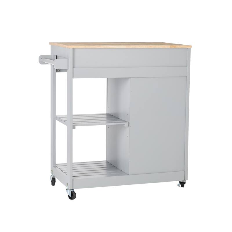 Glitzhome 35"H Modern Rolling Trolley Storage Kitchen Island Cart with Wheels