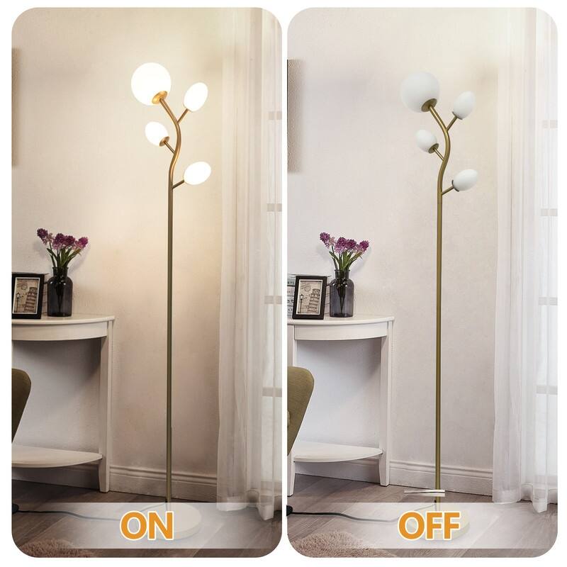 68'' 4-Light Tree Floor Lamp With LED Bulbs Included