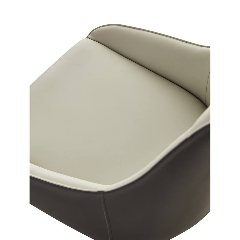 Modern Dining Chairs Set of 2, PU Leather Armless Accent Chairs, Upholstered Side Chairs with Soft Backrest and Metal Legs