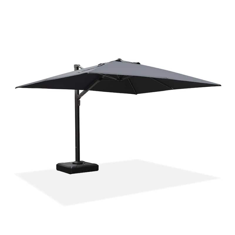 PURPLE LEAF Sturdy Heavy-duty Patio Cantilever Offset Umbrella with 360-degree Rotation