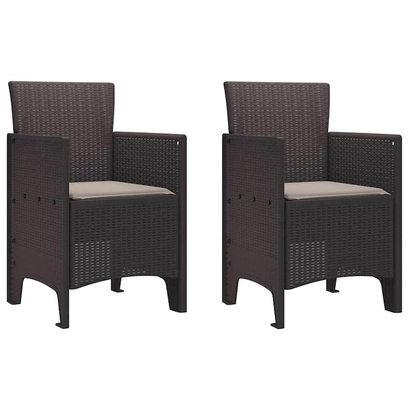 vidaXL Garden Dining Set 3/5 pcs Anthracite/Brown Polt rattan - 100 x 100 x 73 cm