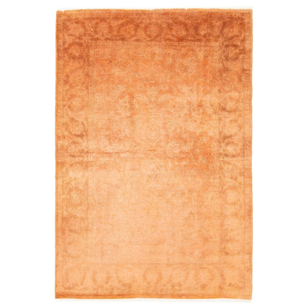 ECARPETGALLERY Hand-knotted Vibrance Burnt Orange Wool Rug - 4'0 x 5'9