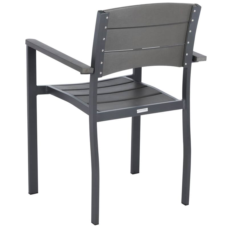 SAFAVIEH Outdoor Jayde Chair - Grey (Set of 2) - 23Wx22Dx33H