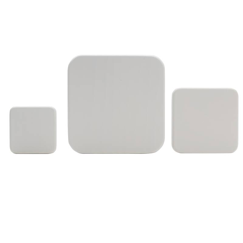 Melannco Set of 3 White Graduated Square Wall Hooks