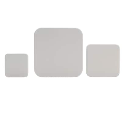 Melannco Set of 3 White Graduated Square Wall Hooks
