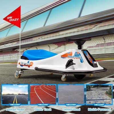 EROMMY Kids Electric Car with 360°Rotatable Universal Wheels, Kids Electric Toy Car with Acceleration Pedal, Music, Bluetooth
