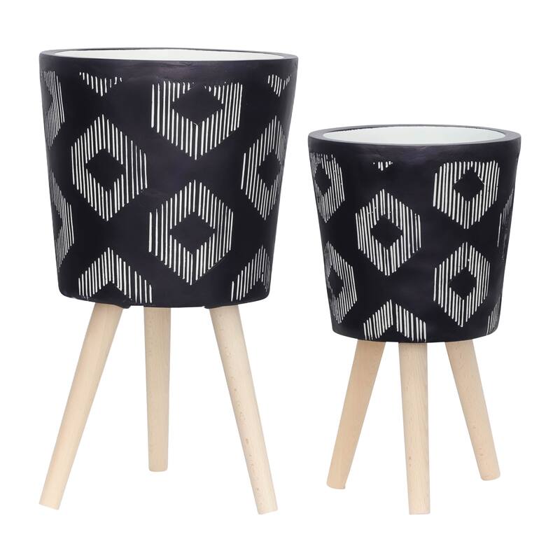 Sagebrook Home Elegant Magnesia and Beech Wood Planters - Perfect Home & Garden Accent