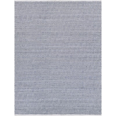 Echo Indoor/Outdoor Flatweave PET yarn Ivory/Blue Area Rug.